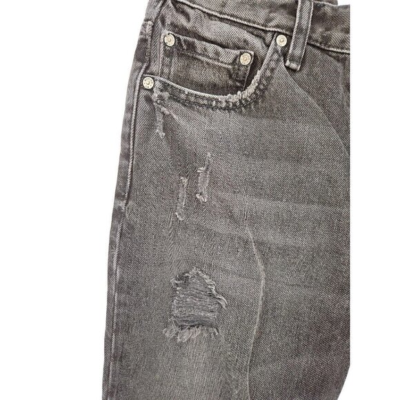 Boyish Tommy Jean Size 27 4 Black High Rise Straight Leg Button Fly Distressed - Picture 5 of 14
